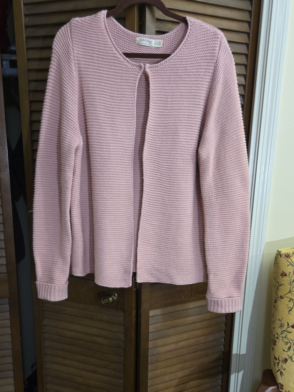 Faded Glory Dusty Pink Open-Front Knit Cardigan Like New